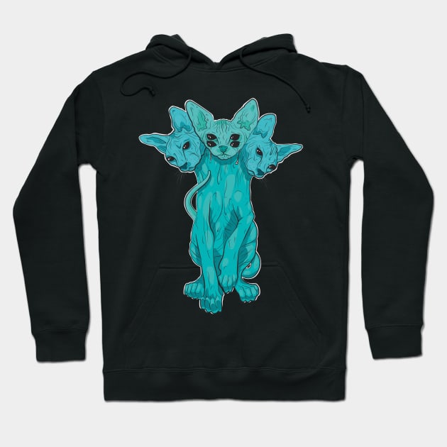 3 Headed Cat Hoodie by SamPage